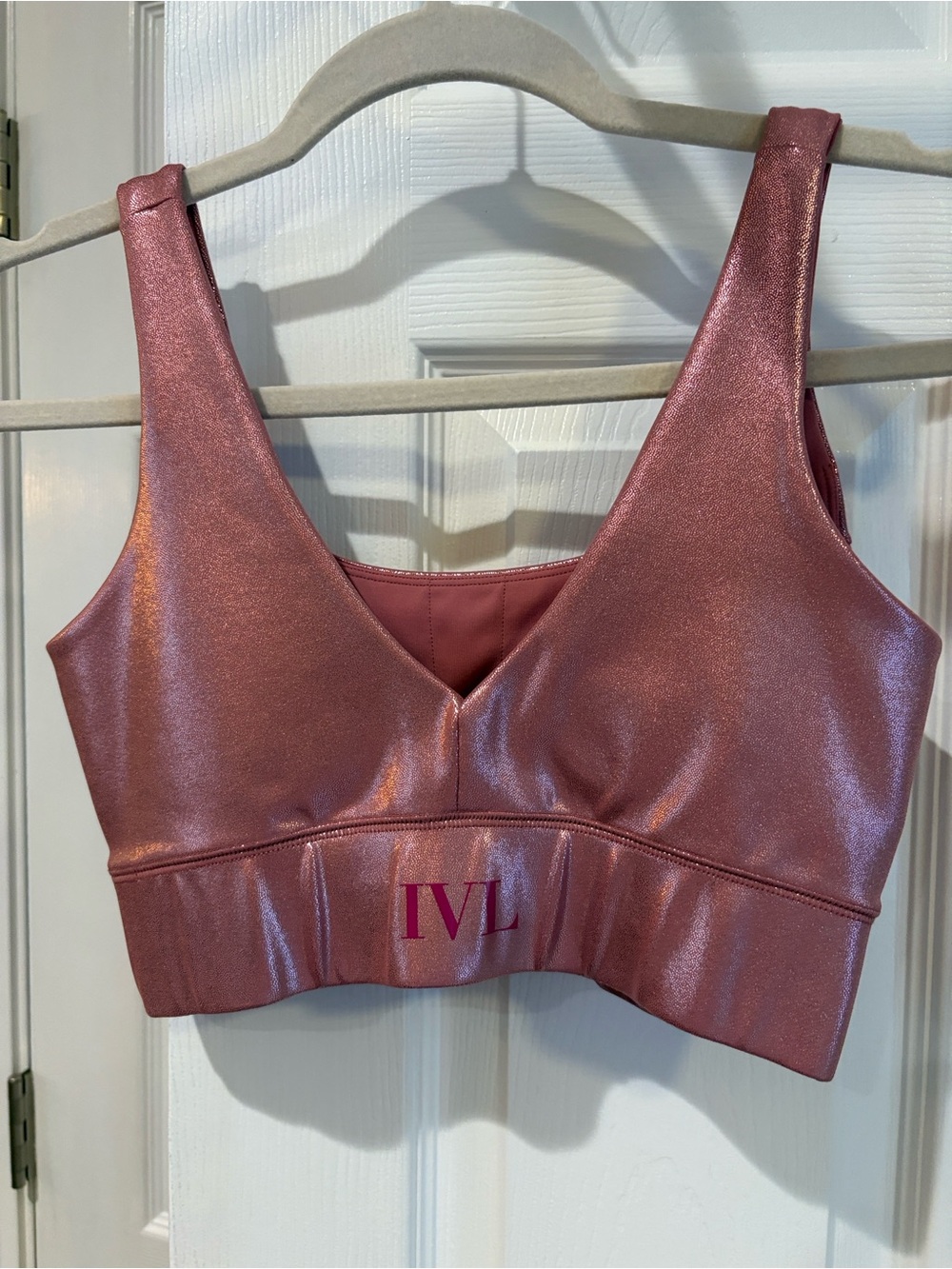 IVL Metallic Rose Sports Bralette - Supportive V-Neck